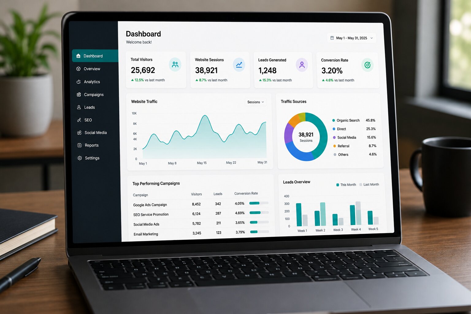 Digital Hali dashboard shown on laptop