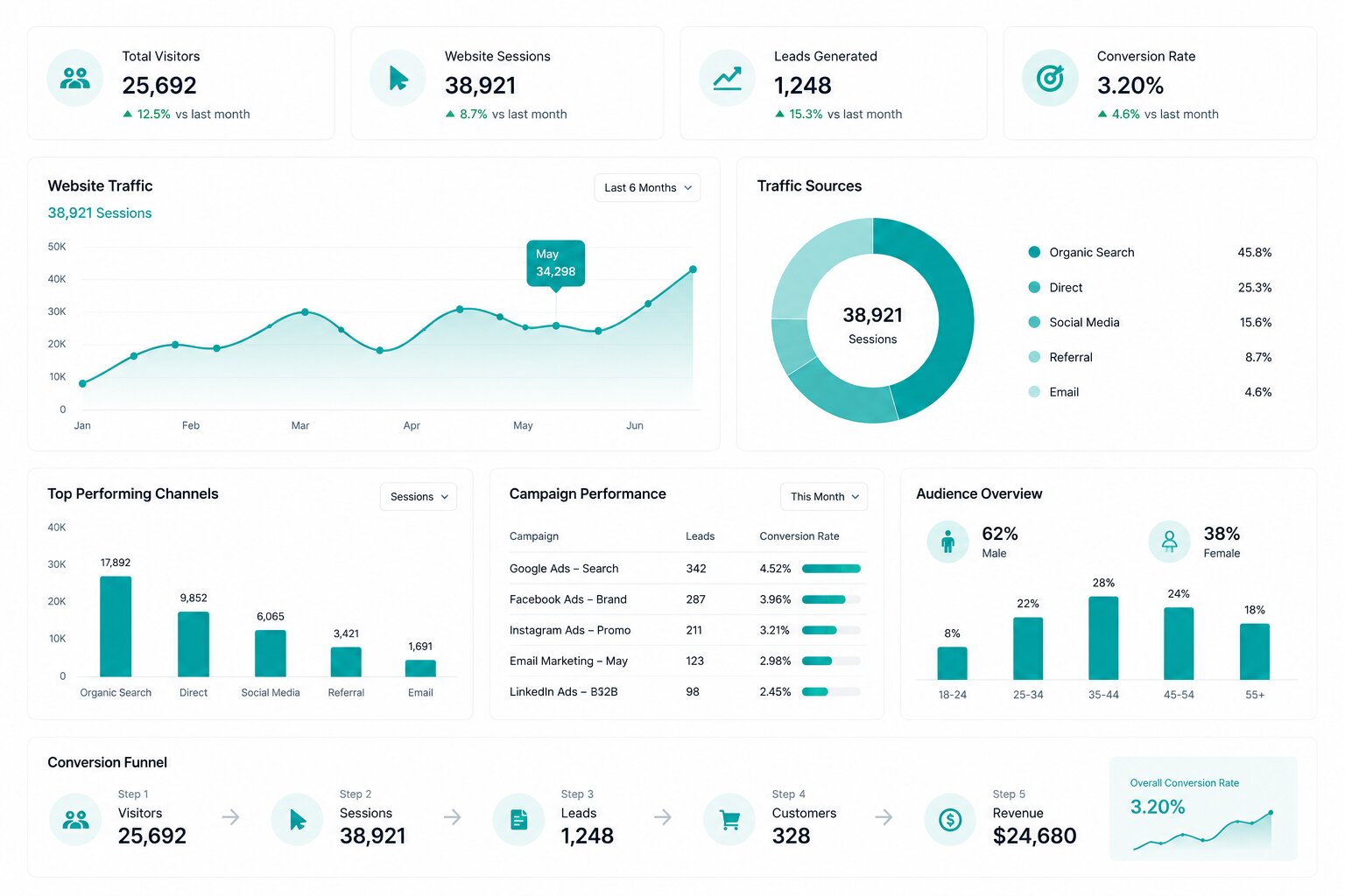 Digital Hali marketing analytics dashboard